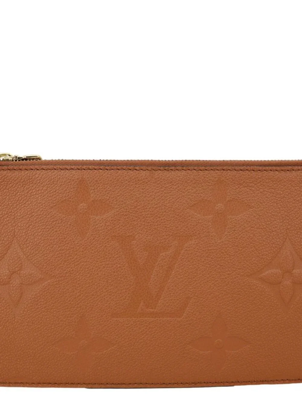 Louis Vuitton Neverfull Pochette Giant Monogram Empreinte Leather Wristlet Brow